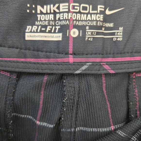 Nike Golf Tour Performance Dri-Fit Windowpane Print Activewear Pants Size 8 - Picture 3 of 6